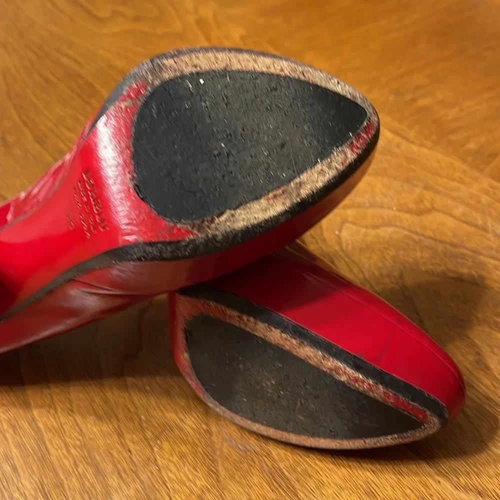 GIFTED Vintage Patent Leather Loriblu Made in Italy Red Patent Fetish Pumps 38 - Picture 8 of 15